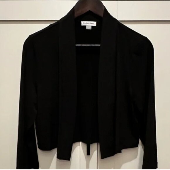 Calvin Klein Black Shrug Size L EUC - Picture 2 of 2